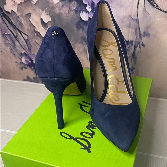 Sam Edelman HAZEL Deep Blue Heels - Picture 3 of 8